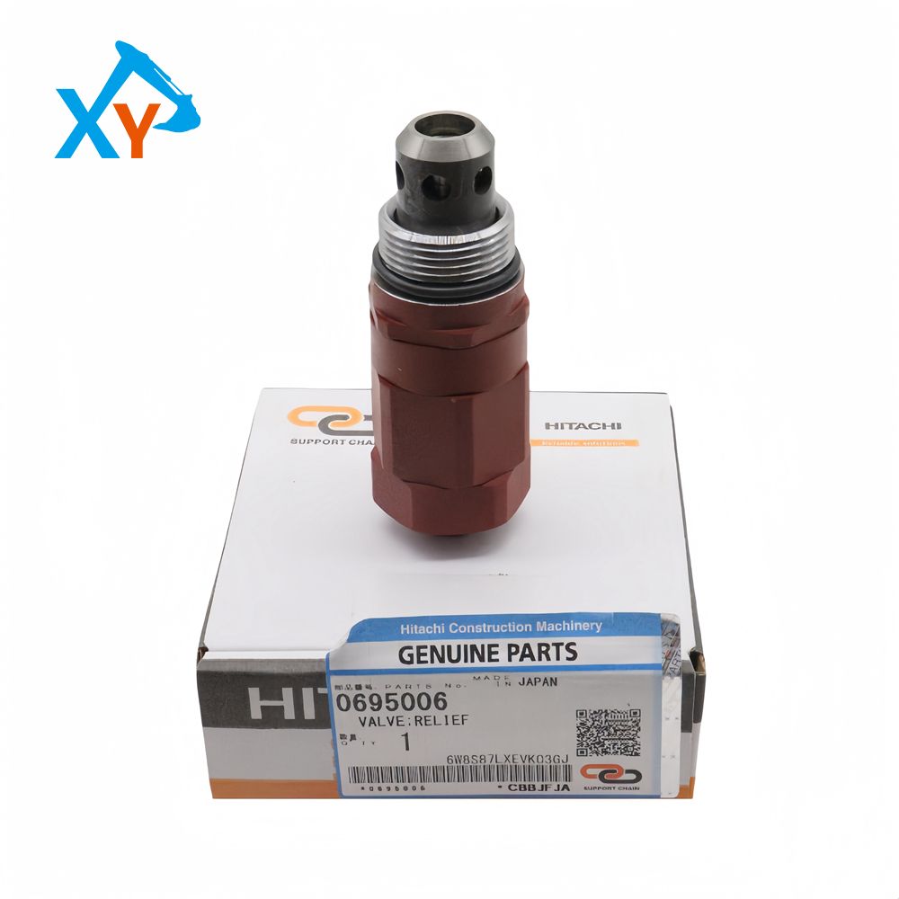 0695006 Genuine Hitachi overflow valve for Hitachi EX8000-6 excavators.