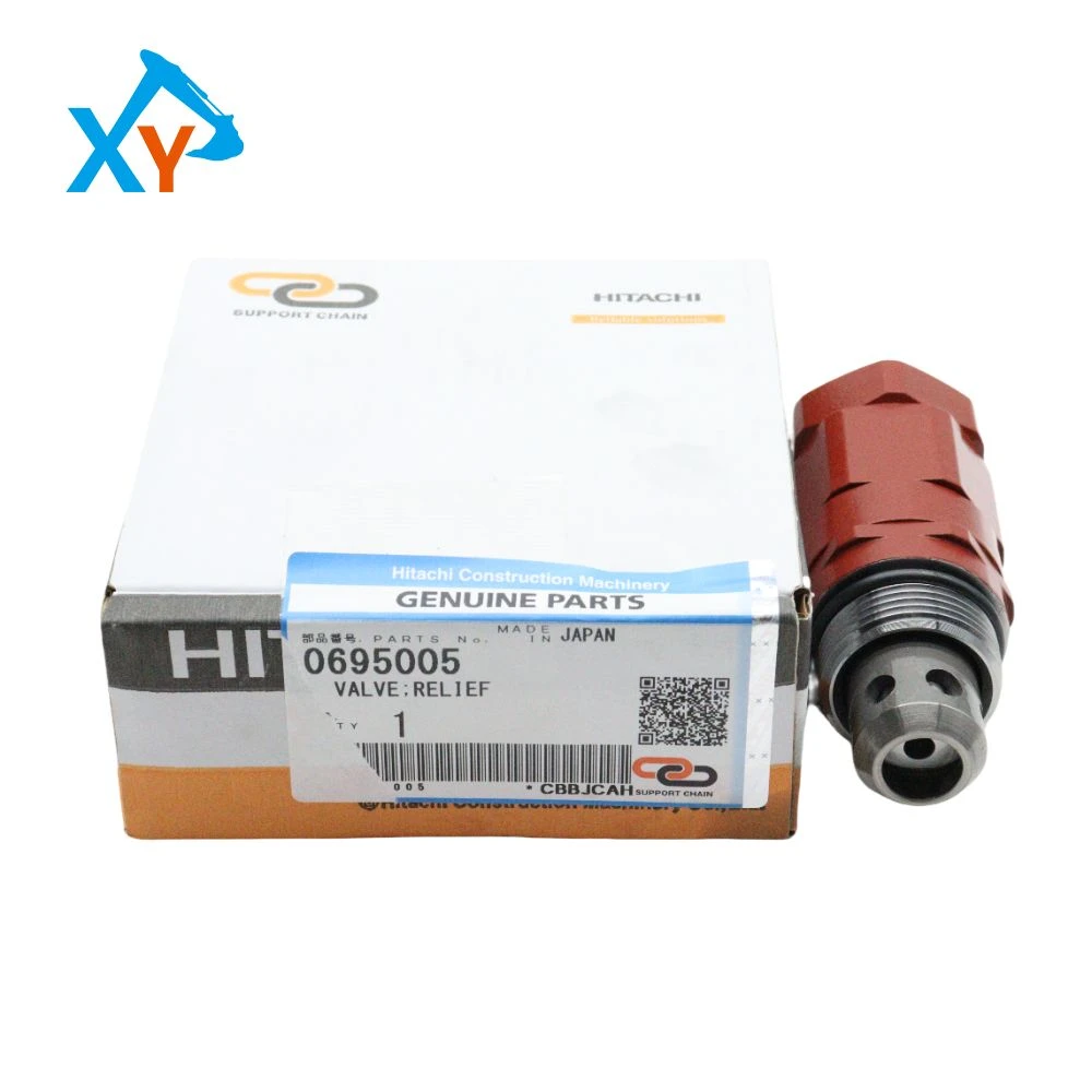 0695005 Genuine Hitachi overflow valve for Hitachi EX8000-6 excavators.