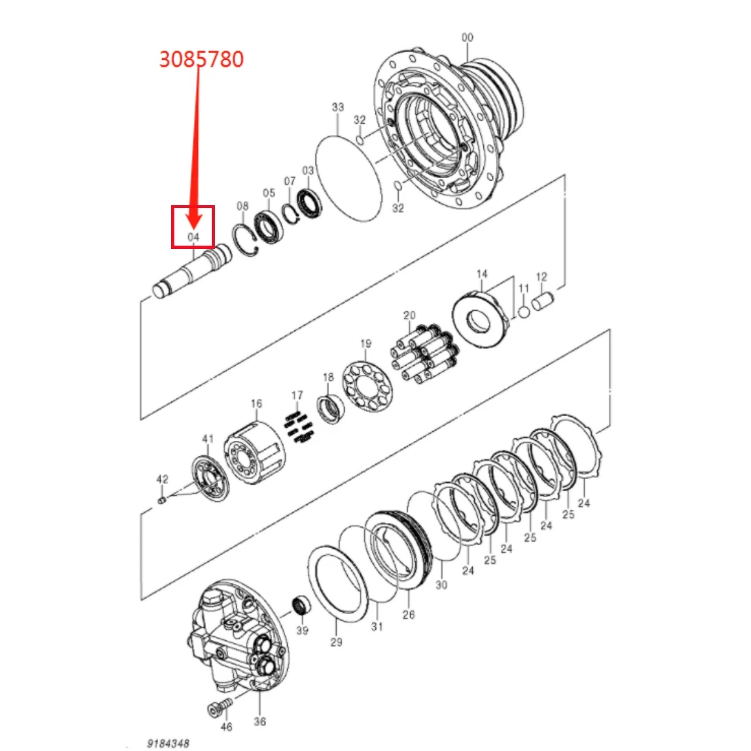 3085780 Original Drive Shaft for ZX135US-7 Excavator