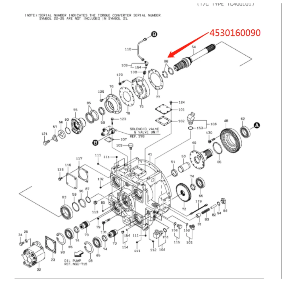 4530160090&nbsp;Original Loader Gearbox Piston Ring for Hitachi ZW550-6