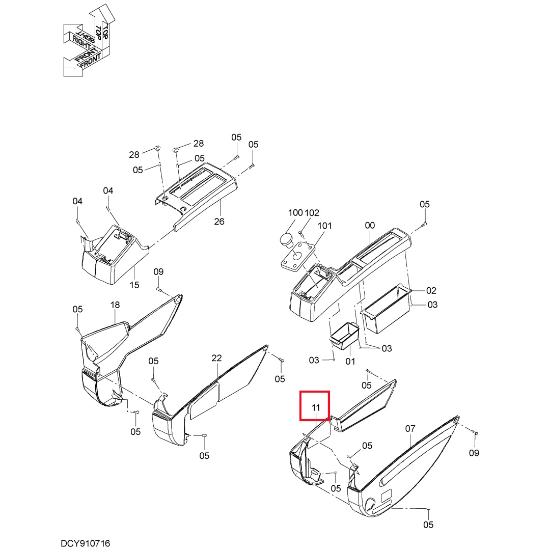 4640959 Original Excavator Cover for ZX200-3