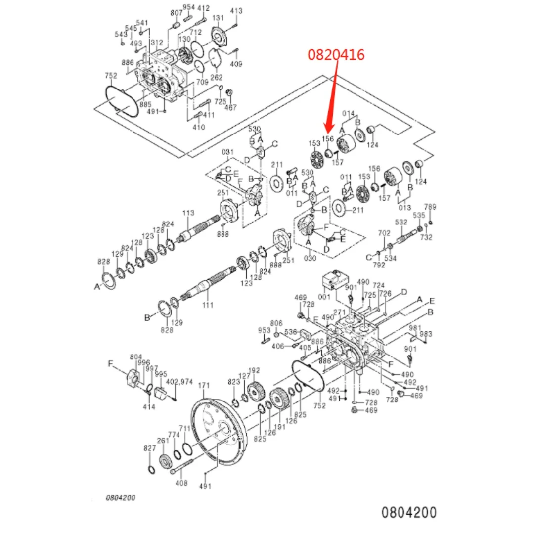 0820416 Original Excavator Copper bushing for Hitachi ZX470LC-6