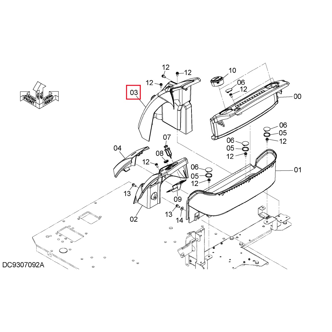 7058390 Original Excavator Cab Cover for ZX200-5B