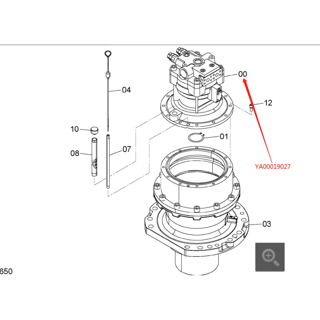 YA00019027 Original Excavator Swing Motor for ZX870-5A