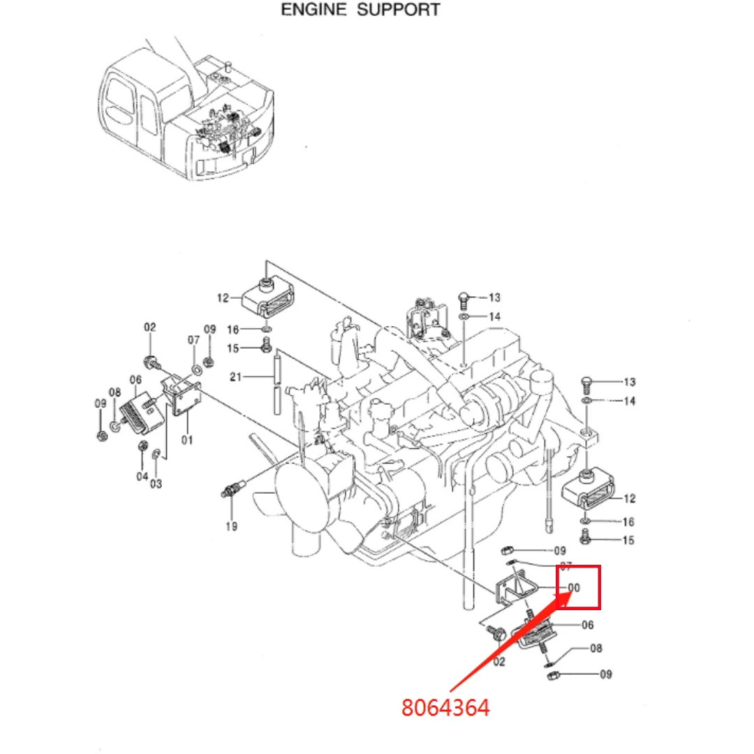8064364 Original Excavator Bracket for ZX200-3G