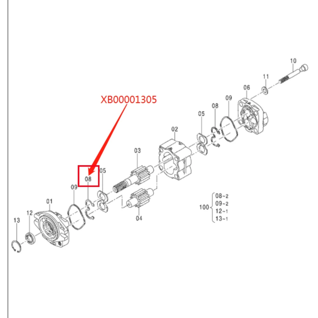 XB00001305 Original Excavator Rubber Gasket for ZX220W-5B