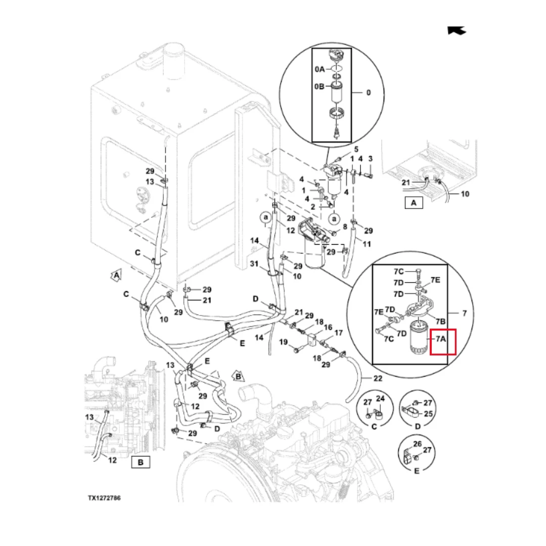 4616544 Excavator Fuel Filter for Hitachi ZX130-5G