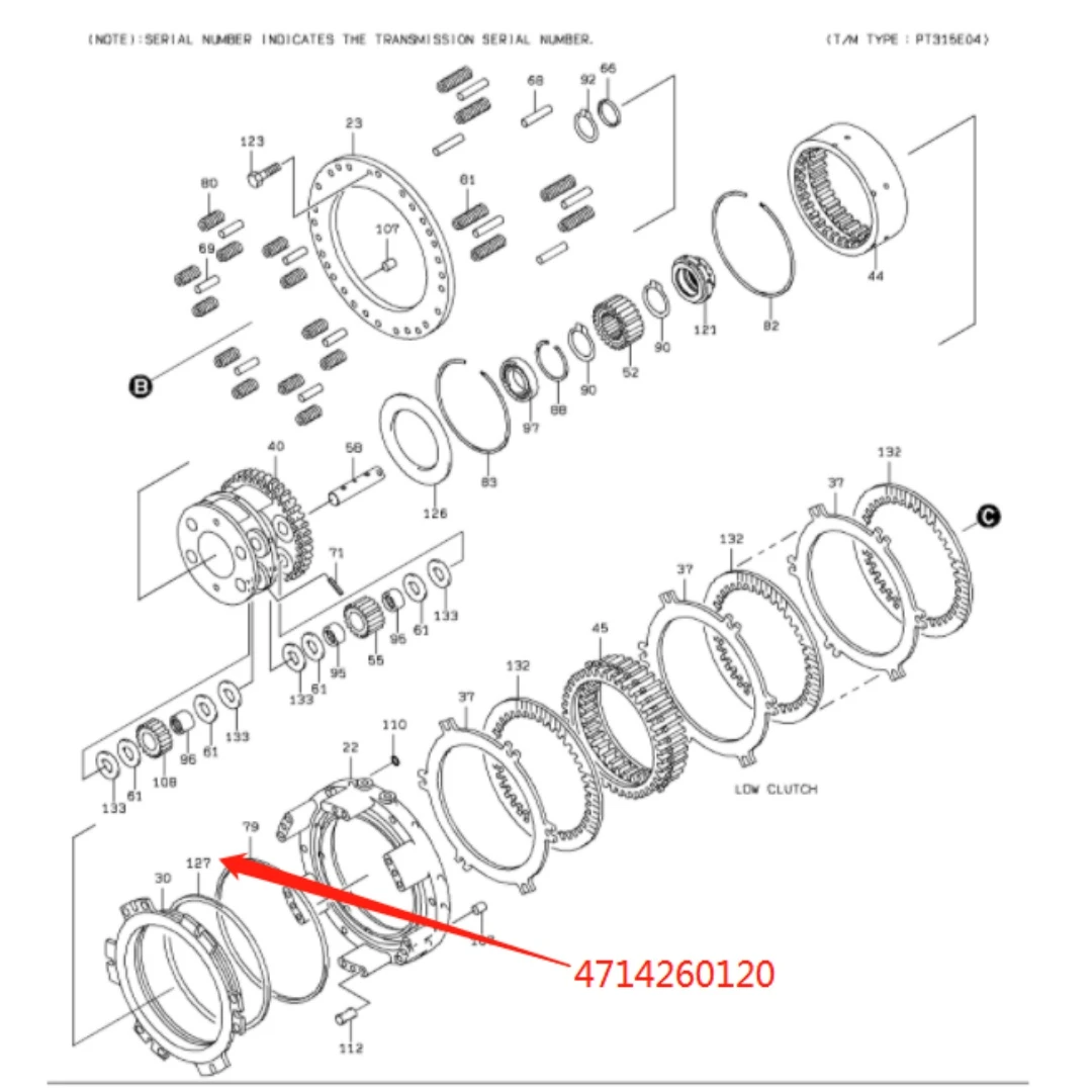 4714260120 Original Loader Gearbox Gasket for ZW370-6