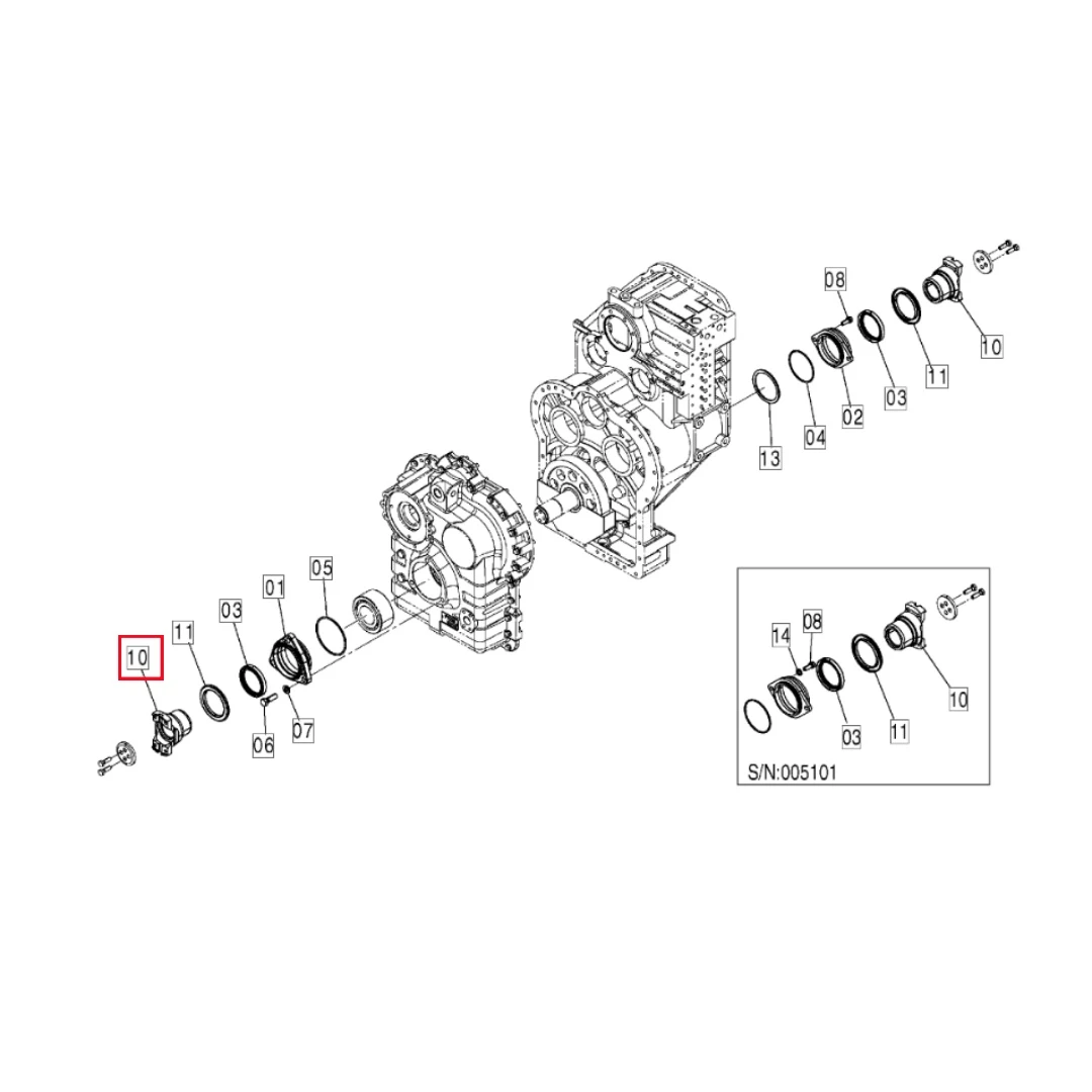 YB00001009 Original Loader TRANSMISSION YOKE for ZW220