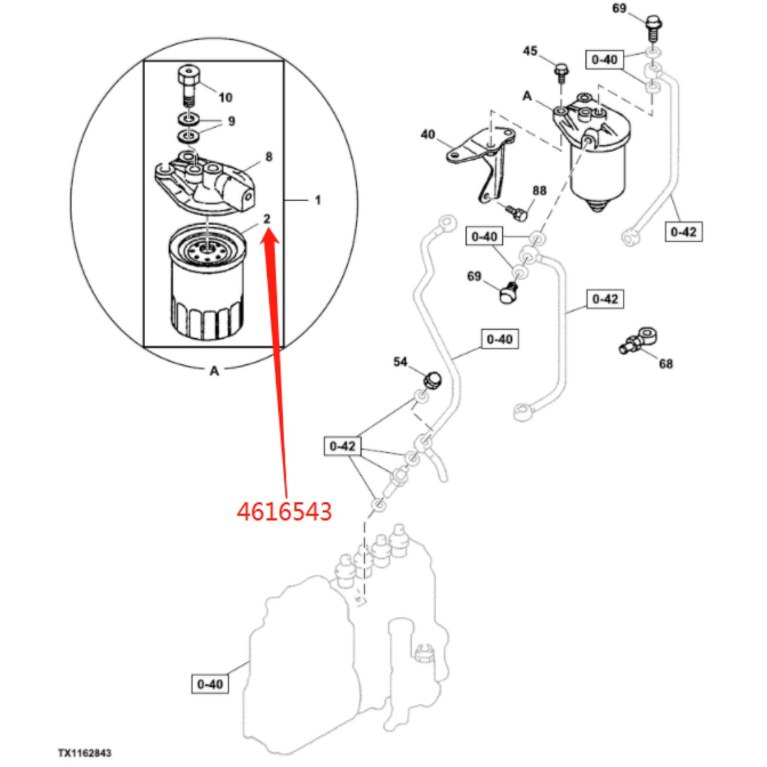 4616543 Excavator Fuel Filter for Hitachi ZX130-5G