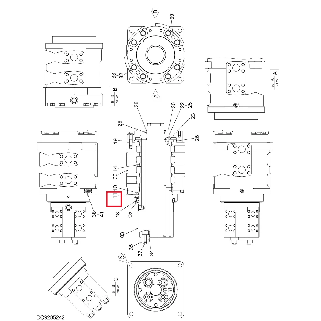 4462858 Original Excavator back-up ring for EX1900-6