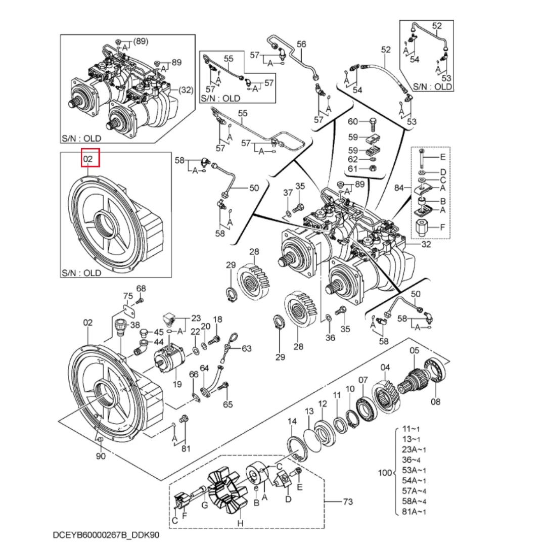 YB00001137 Original Excavator Parts Housing Gear for ZX330-3
