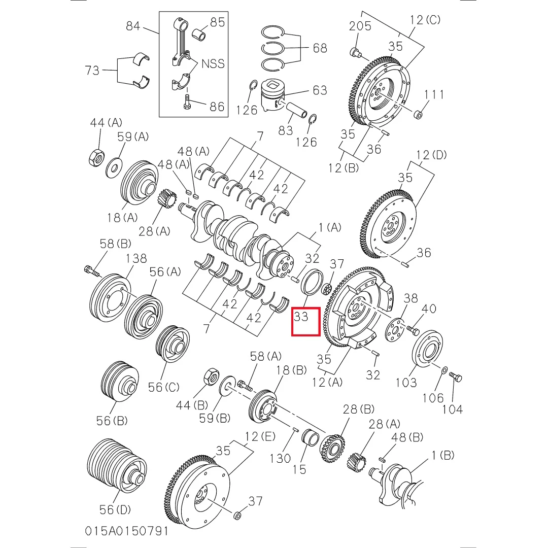 5123190033 Excavator Crankshaft Friction Ring for ISUZU Engine 4BG1