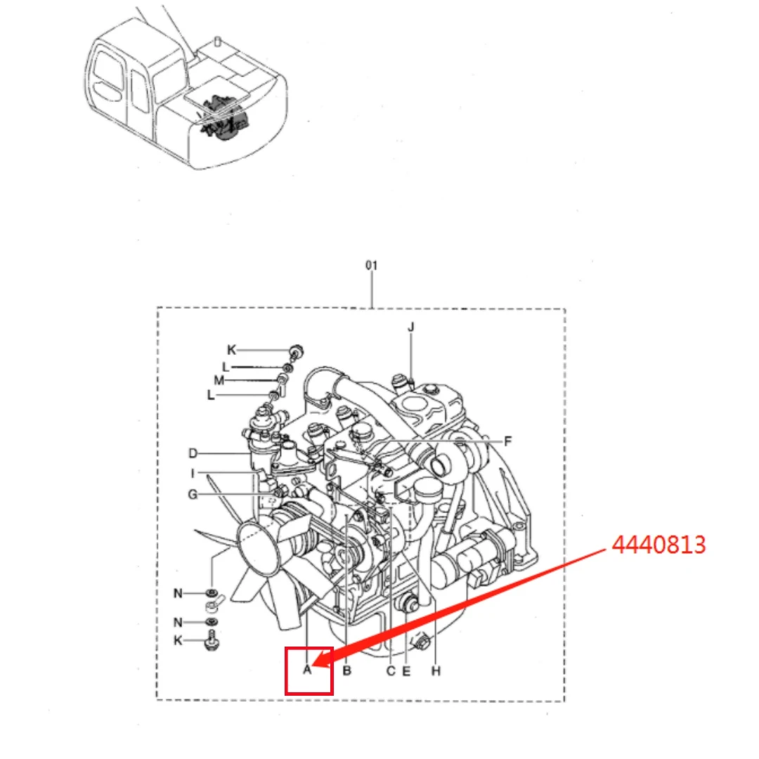 4440813 Original Excavator Fan Belt for ZX120
