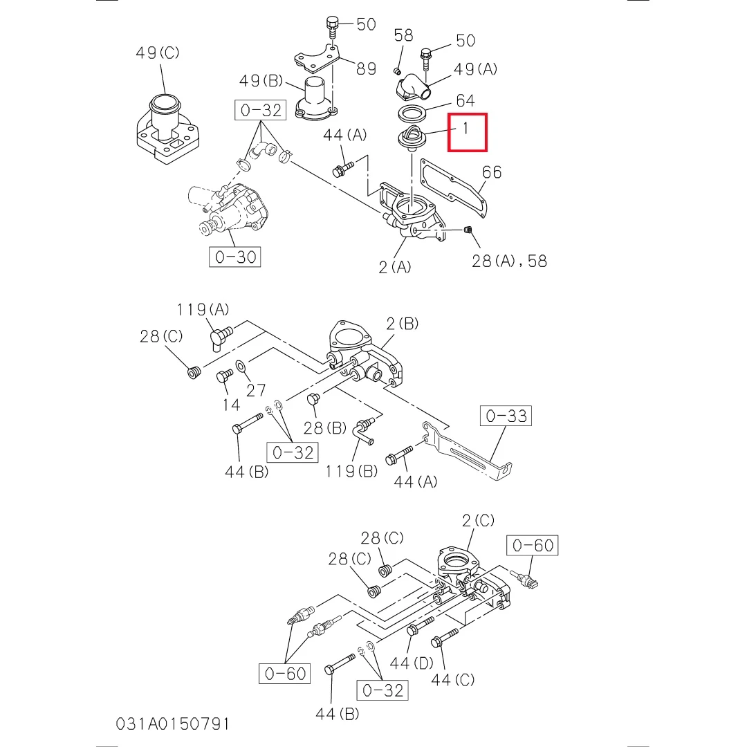 1137700700 Original Excavator Thermostat for ISUZU 6BG1 Engine