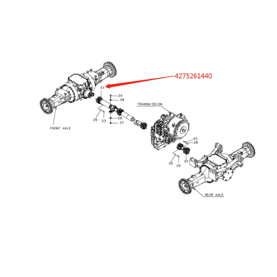 4275261440 Original Loader Transmission Shaft for ZW310-5A