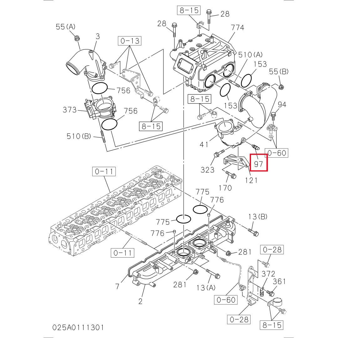 8121468300 Original Excavator Temperature Sensor for 4HK1 ISUZU Engine