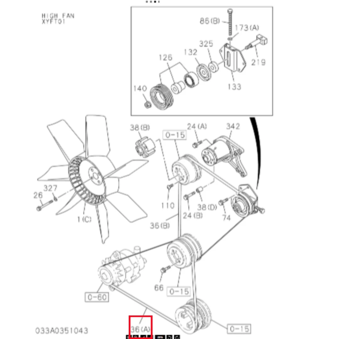 8973628150 Original Excavator Fan Belt for ISUZU 4HK1 Engine