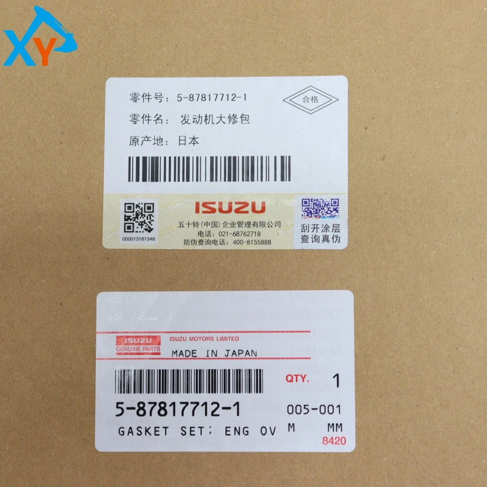 5878177121 Original Excavator Engine Repair Kit for ISUZU Engine 4JJ1
