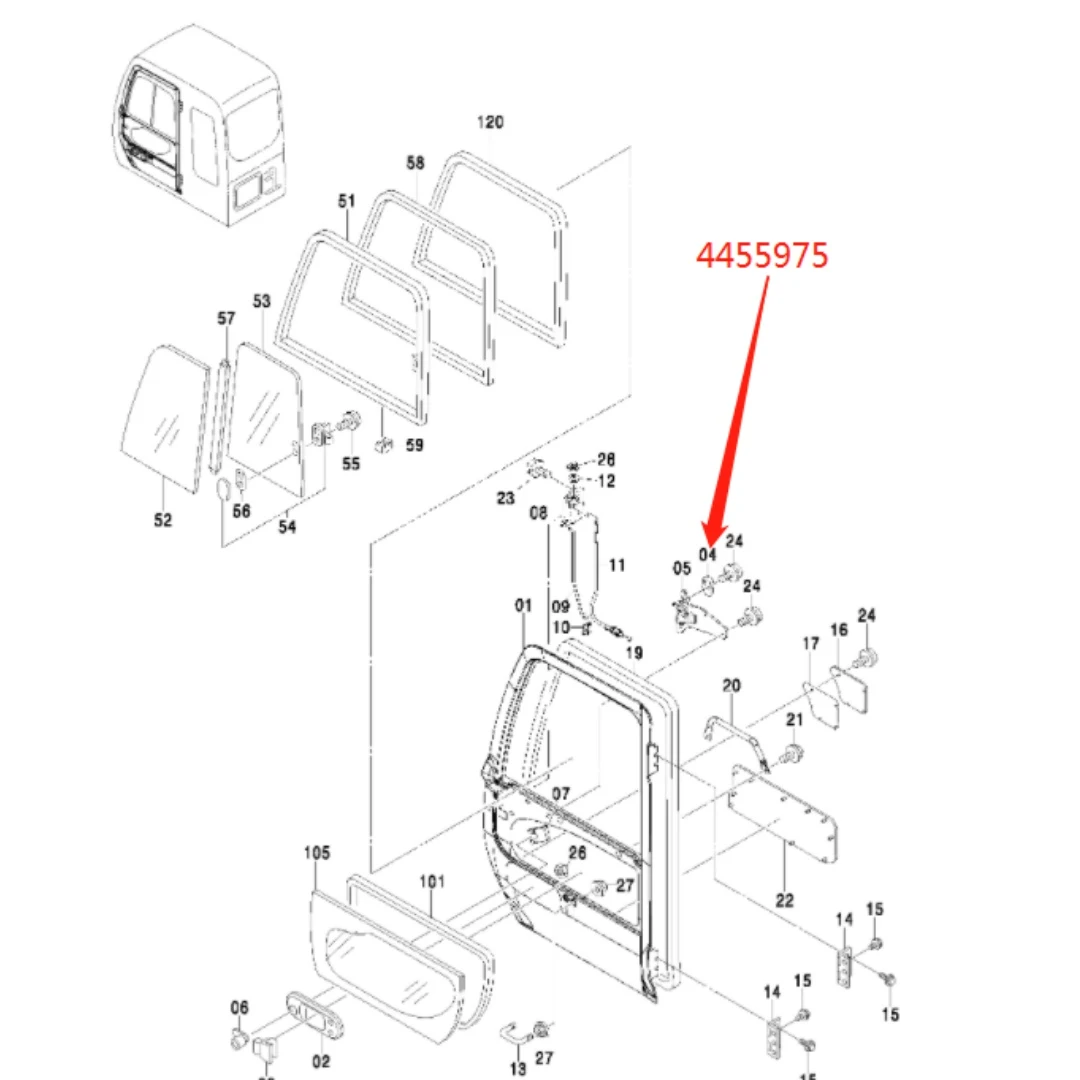 4455975 Original Excavator Handle for ZX200