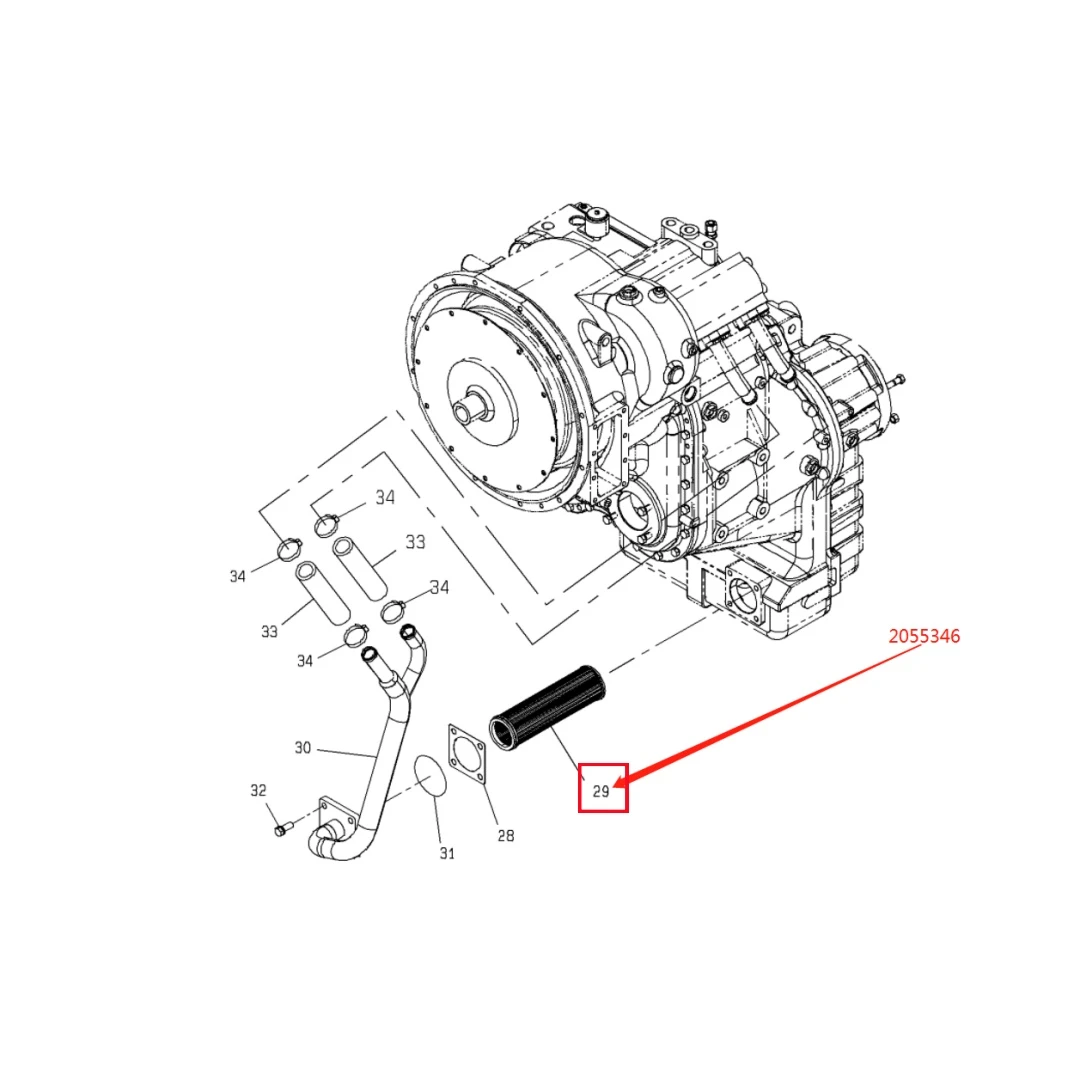 2055346 Original Loader oil Suction Filter Element for ZW220