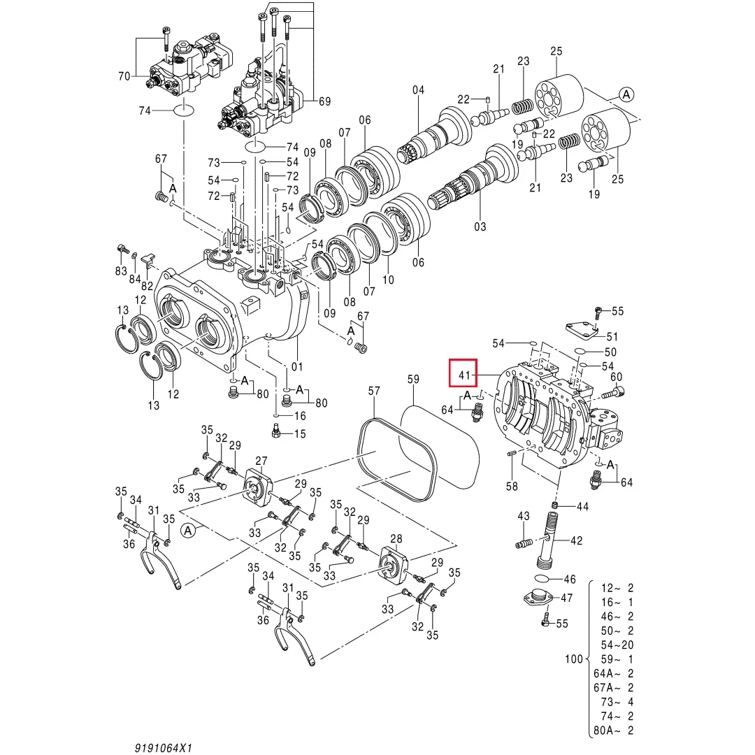 1027131 Original Excavator Hydraulic Main Pump Head Cover for ZX200