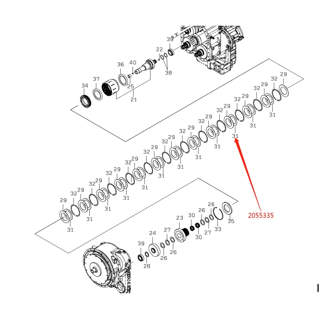 2055335 Original Loader Gearbox Friction Plates for ZW250