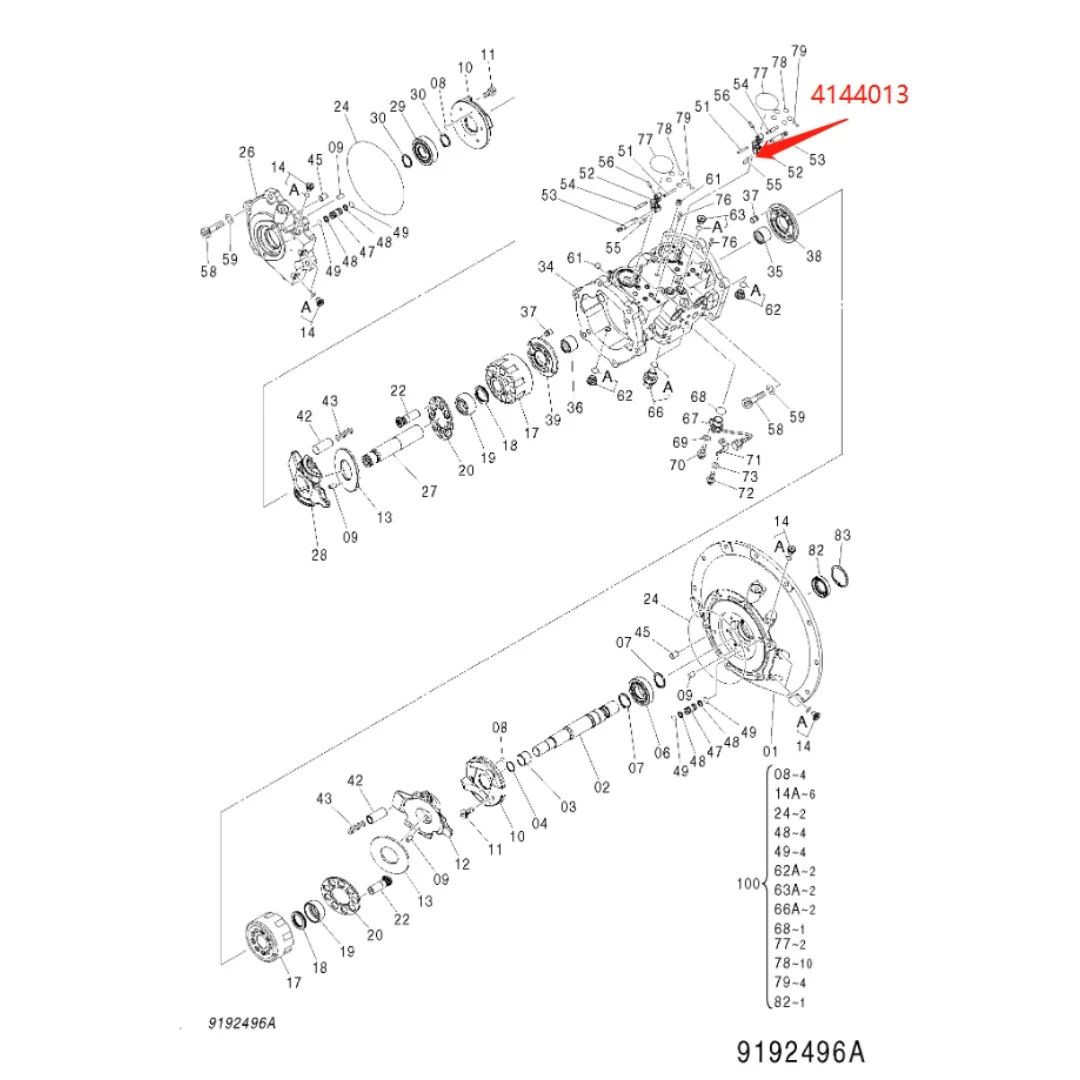 4144013 Original Excavator Spring Pin for ZX110