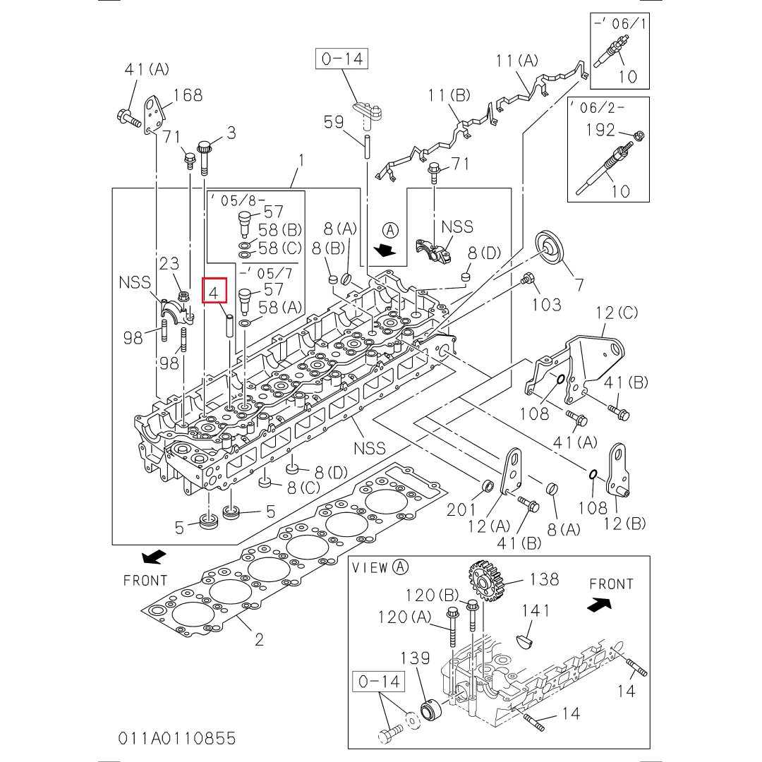 8973767192 Excavator Engine Parts Valve Guide for 4HK1