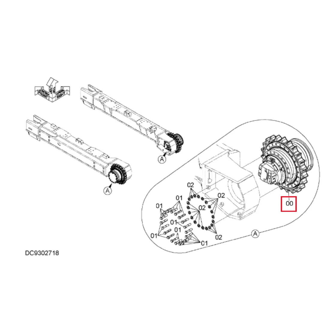YB60004542 Original Excavator Hydraulic Final Drive for Hitachi ZX490H-5A