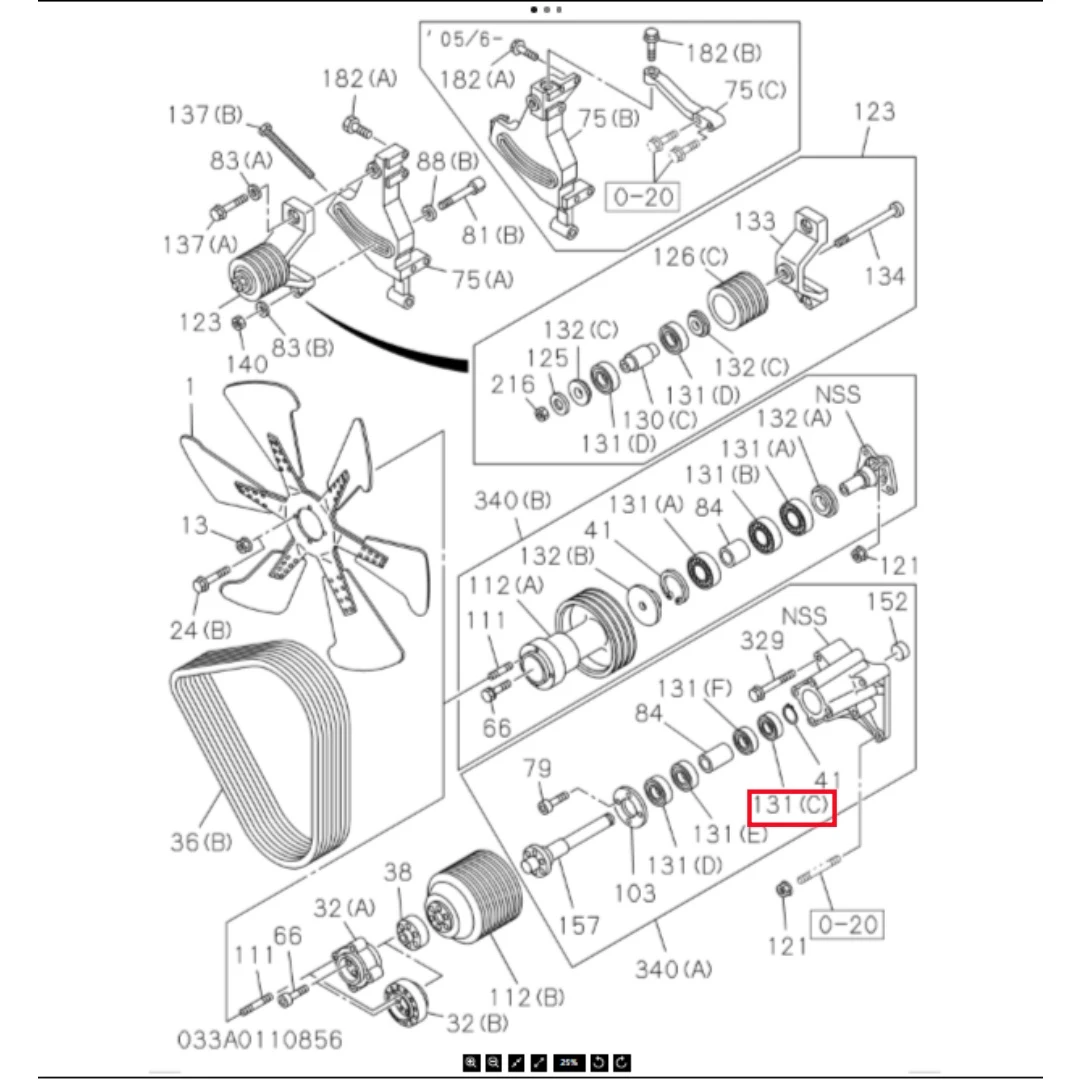 1098002650 6WG1 Diesel Engine Parts Ball Bearing