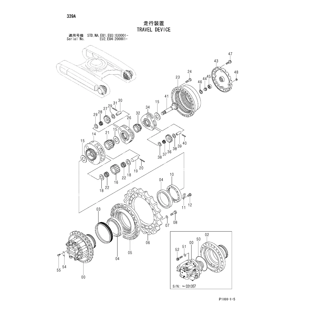 9232360 Original Excavator Hydraulic Final Drive for Hitachi ZX330