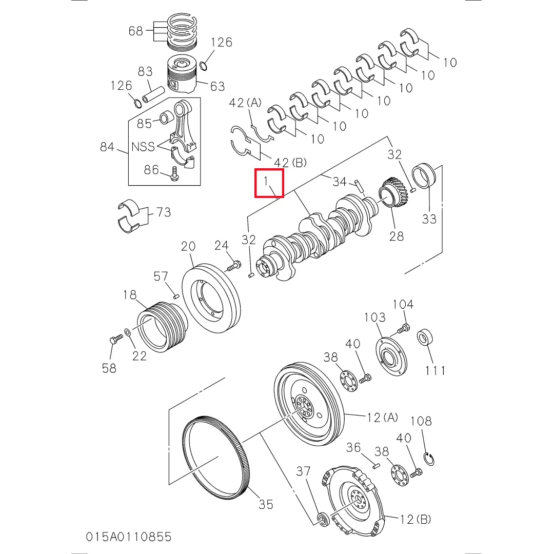 8976030040 Excavator 6HK1 Engine Parts Crankshaft