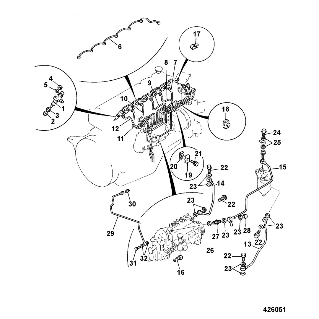 1154158511 Original Excavator No.5 High Pressure Pump Steel Pipe for 6BG1