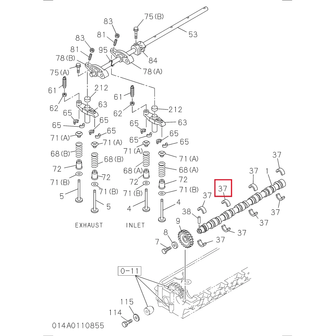 8973861890 Excavator 4HK1 Engine Parts Camshaft Metal