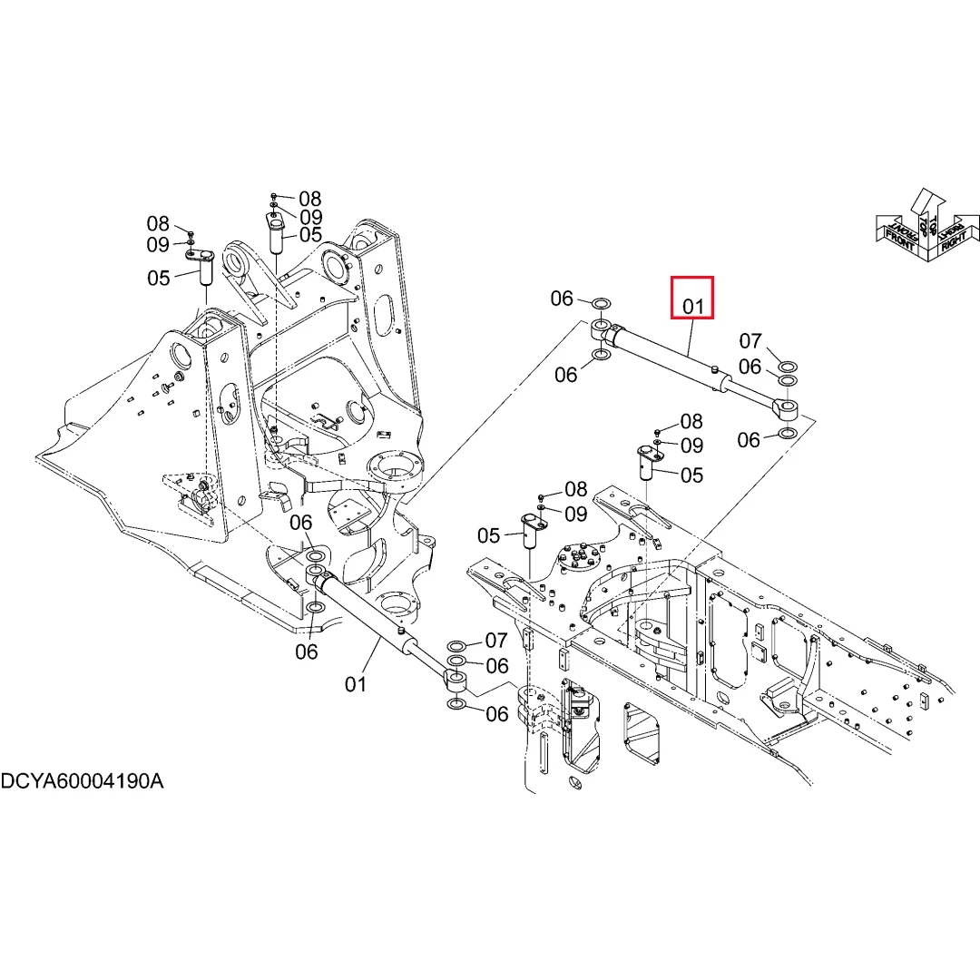YA00003905 Original Loader Steering Cyl  for ZW250-6