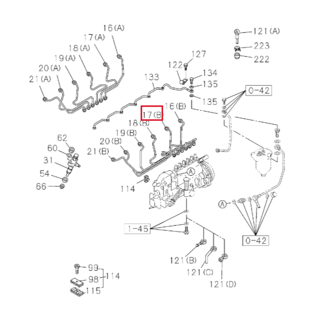 1154158481 6BG1 Engine Injection Pipe