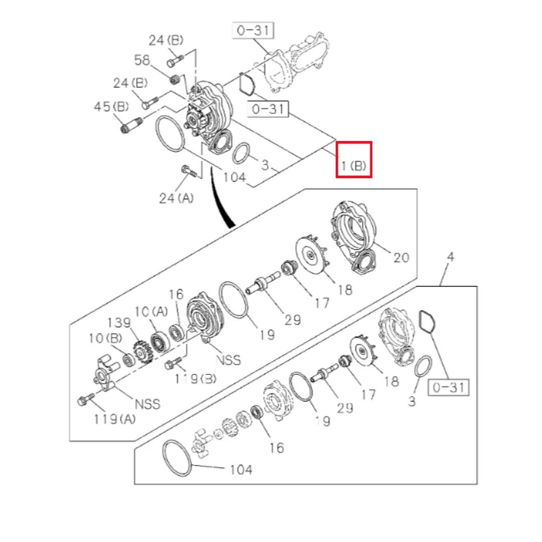 1873109930 Excavator 6WG1 Engine Water Pump