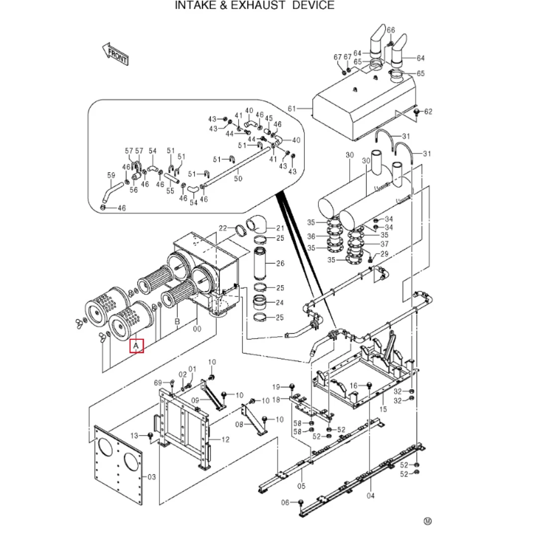 4331923HCS Excavator Outer Filter Element for EX3600-6