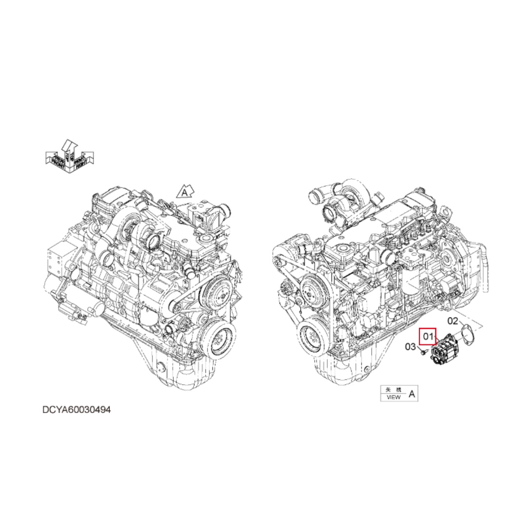YA00066719 Original Loader Gear Pump for ZW180-5A