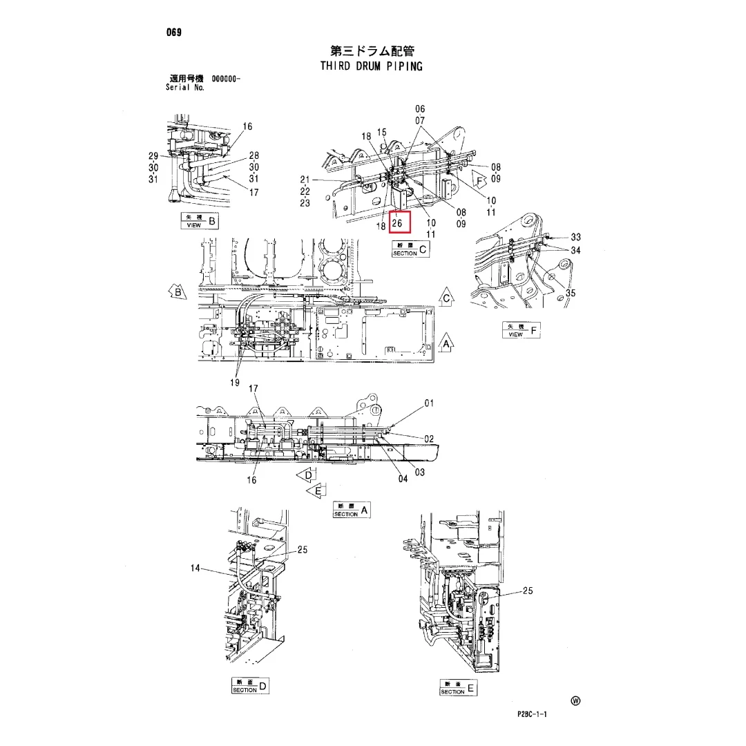 94-1302 Original Genuine Excavator Parts ADAPTER for Hitachi ZX200