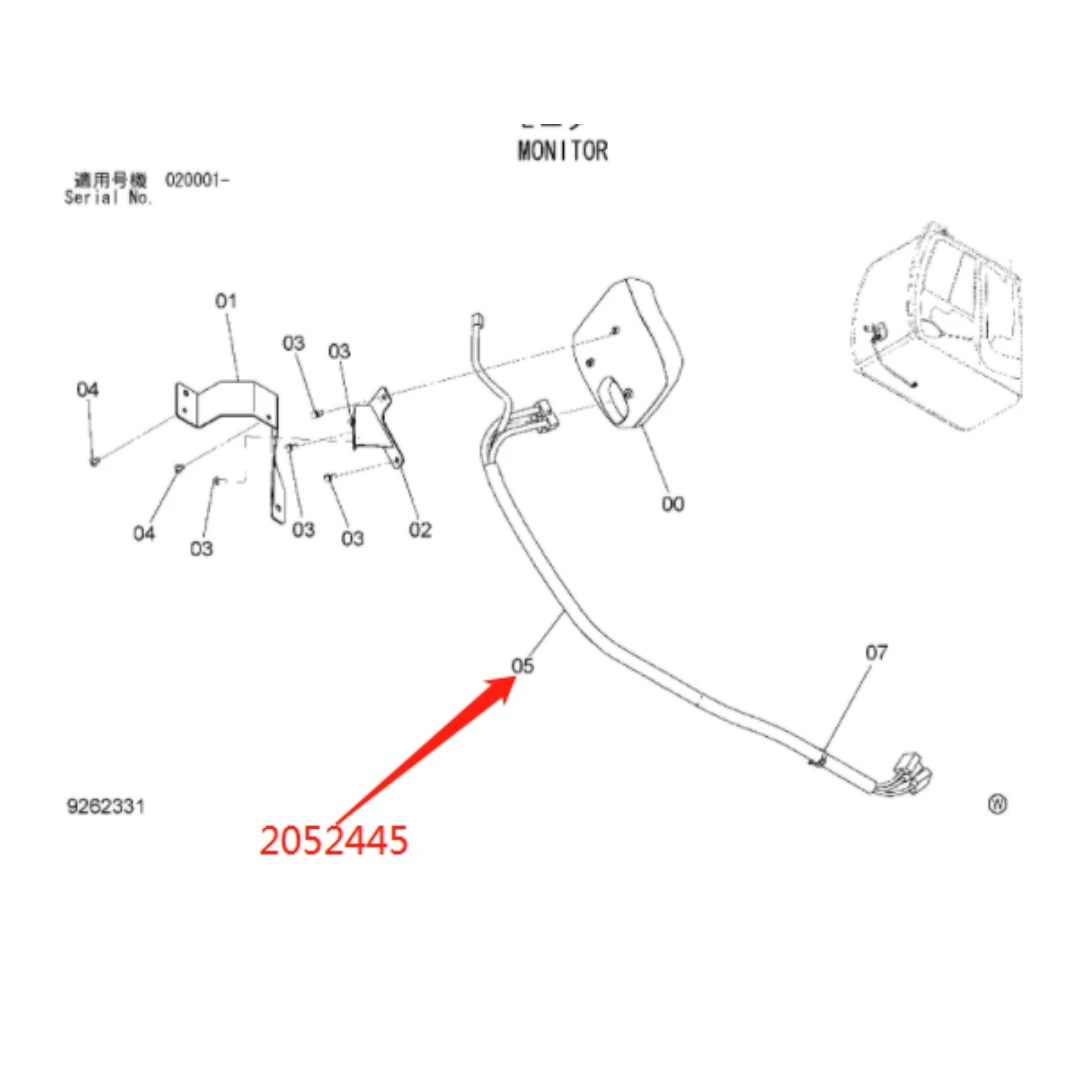 2052445 Original Excavator Harness Wire for ZX450-3