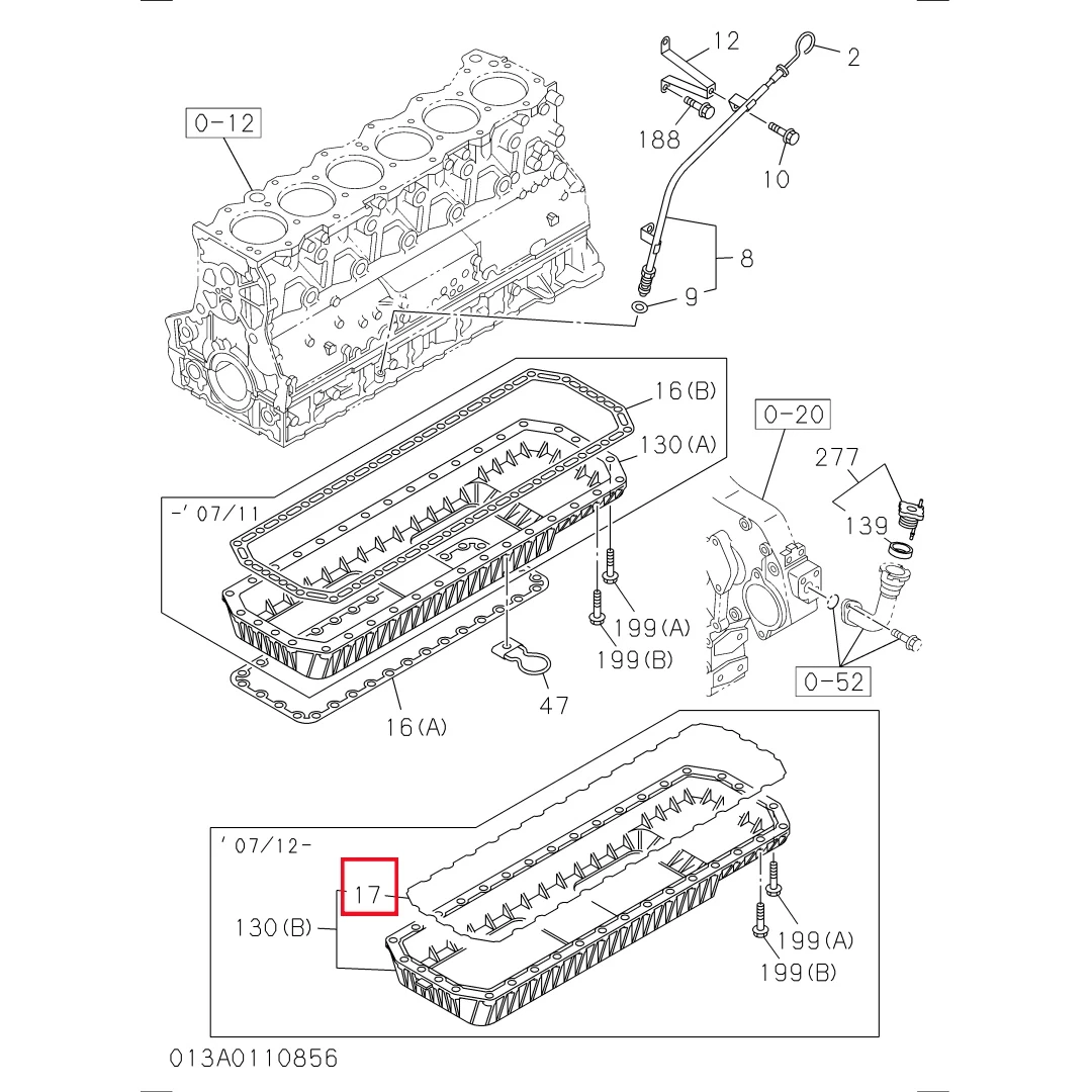 8980630320 Original 6WG1 Engine Parts GASKET for Isuzu