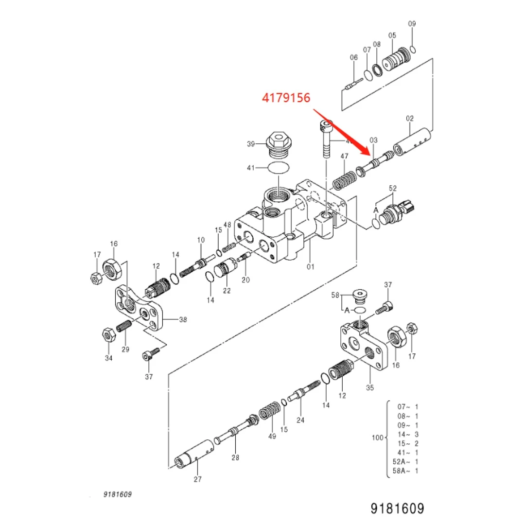 4179156 Excavator Pump Regulator Spool for Hitachi ZX200