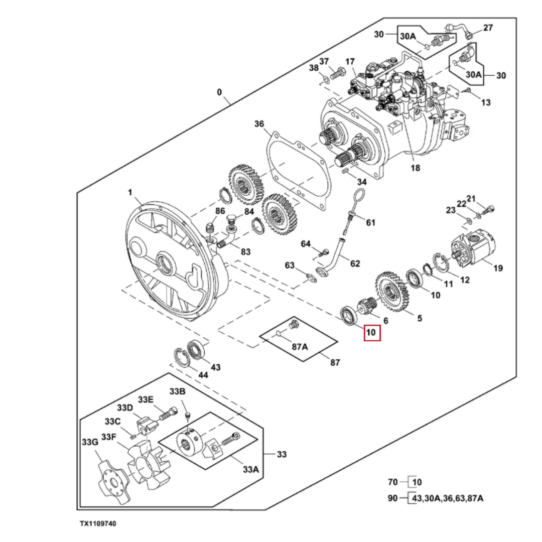 6008X Original Excavator Pump Bearing for Hitachi ZX230W-5N