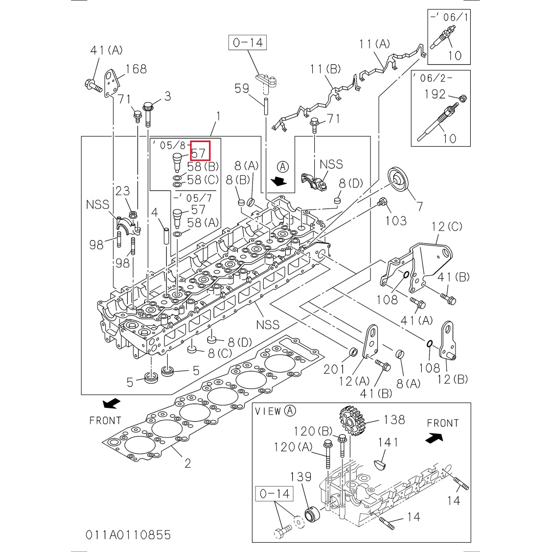8976023011 Original 4HK1 Engine Parts Injector Sleeve