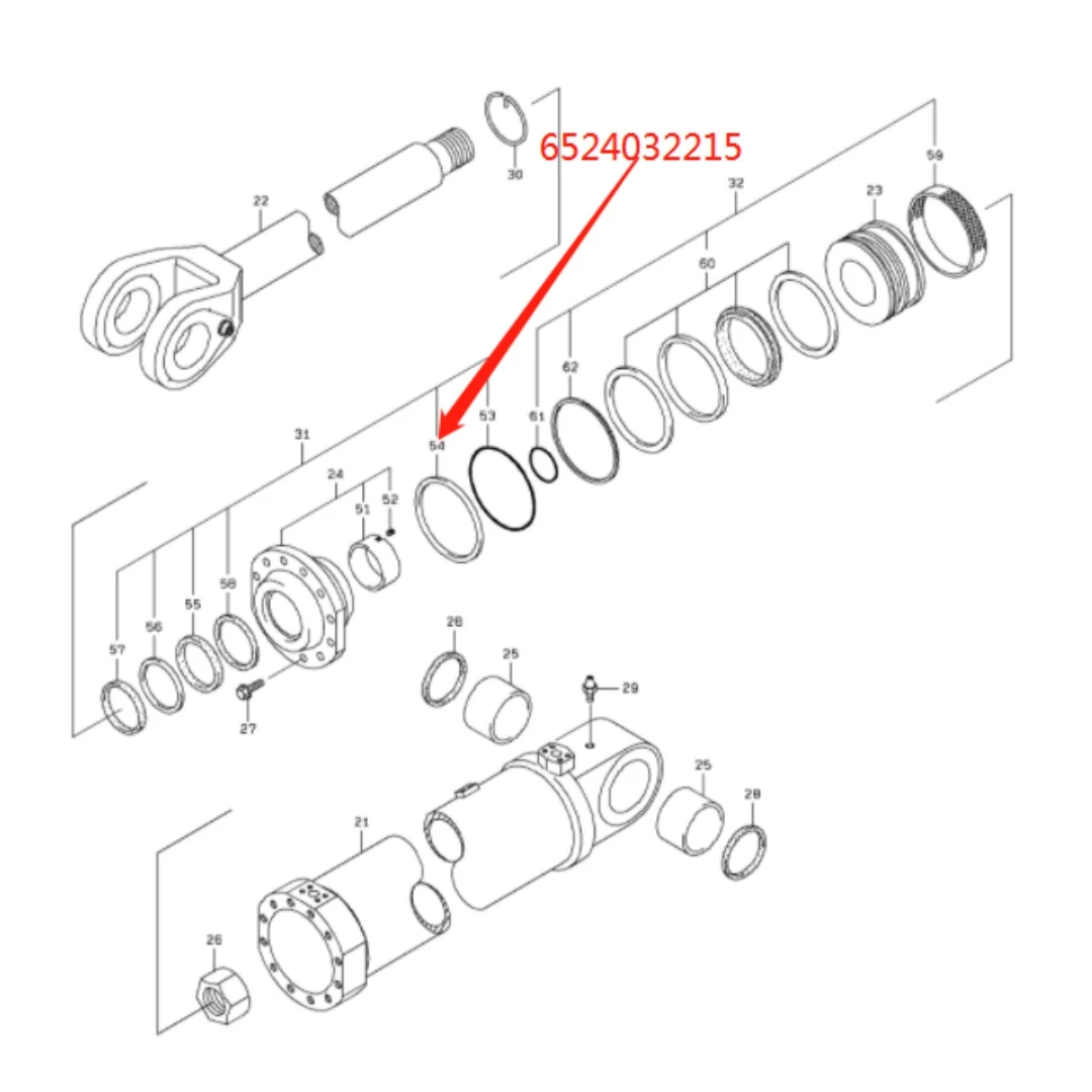 6524032215 Original Loader Back-up Ring for Hitachi ZW550
