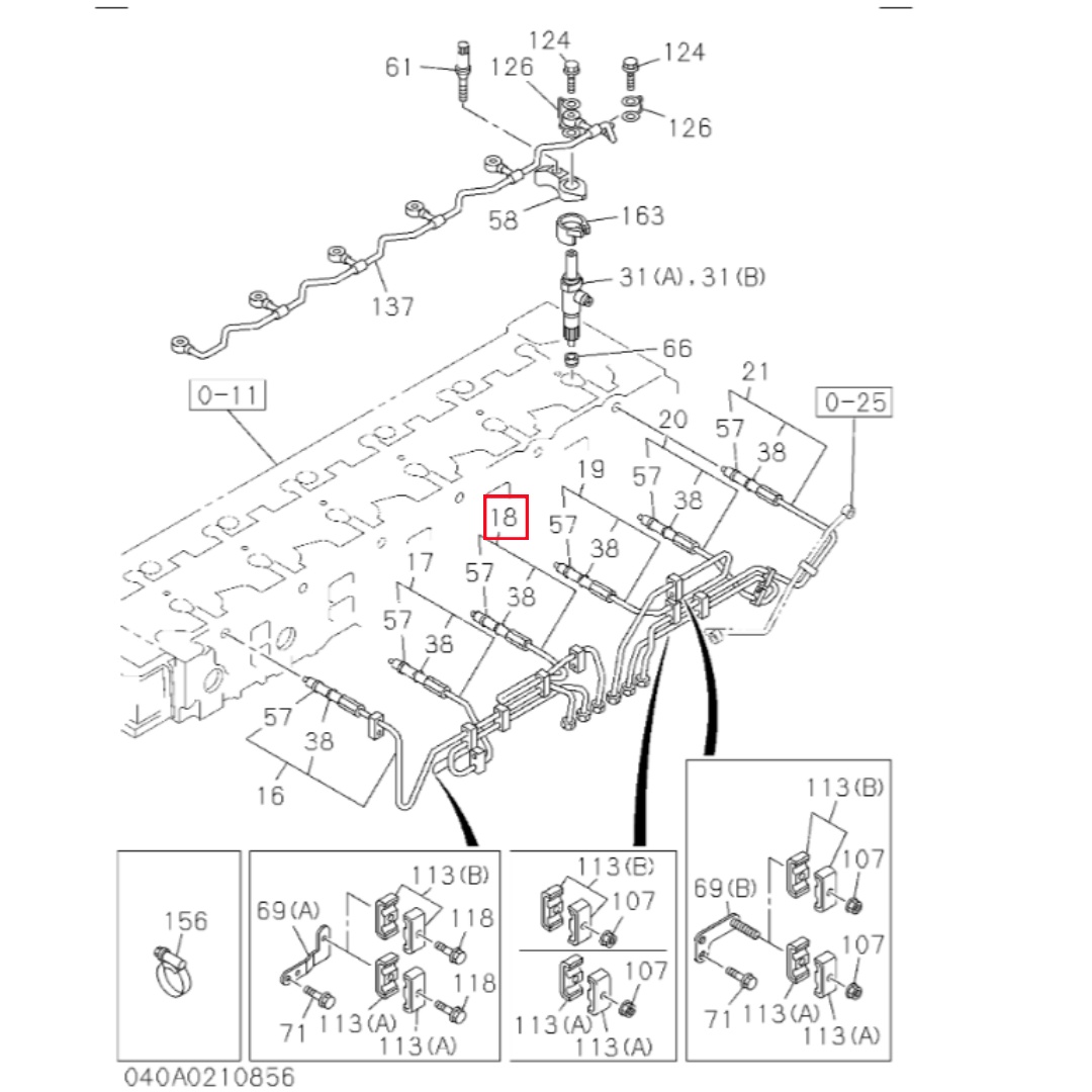 8975390850 ISUZU Injection Pipe for 6WG1 Engine