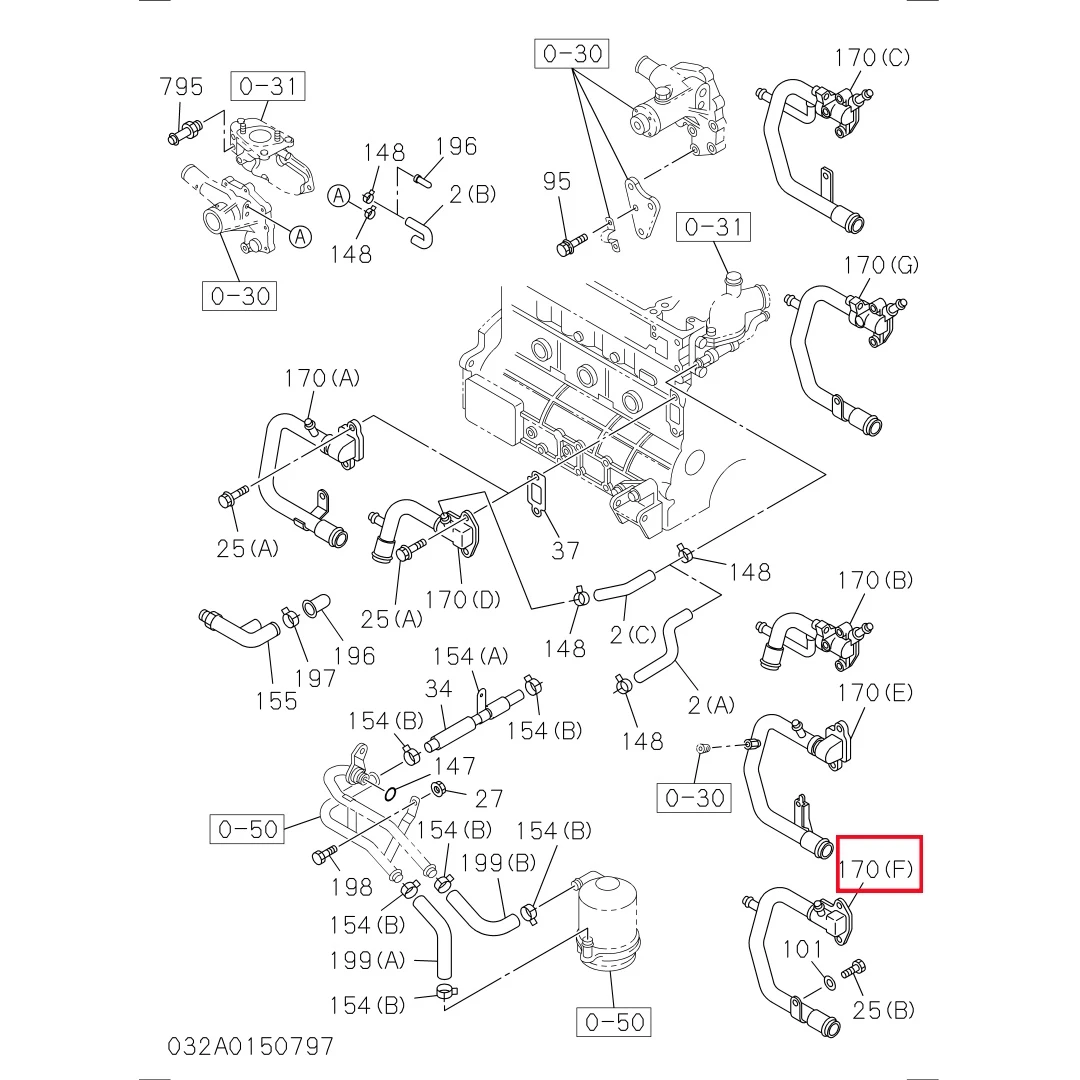 8972633980 Excavator 4JG1 Engine Parts Cooling Water Bypass Pipe