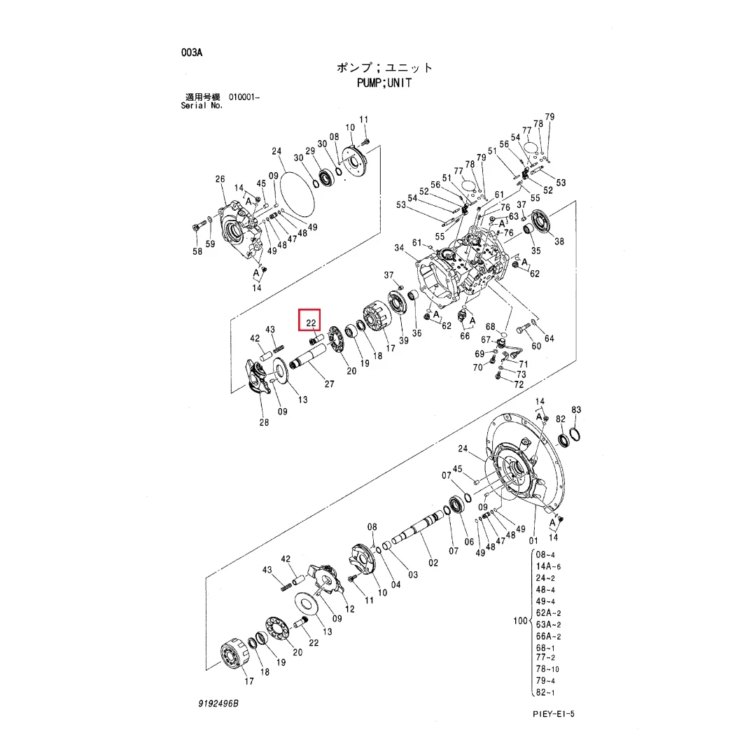 8071391 Original Excavator Hydraulic Pump Piston Assy for ZX110